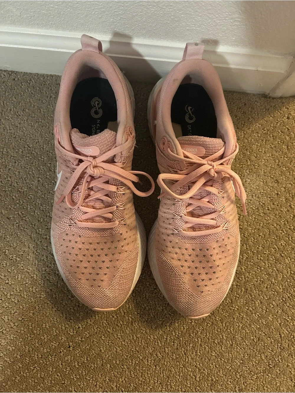 Nike Women's React Infinity Run Flyknit 2 Running Shoes in Pink Glaze
